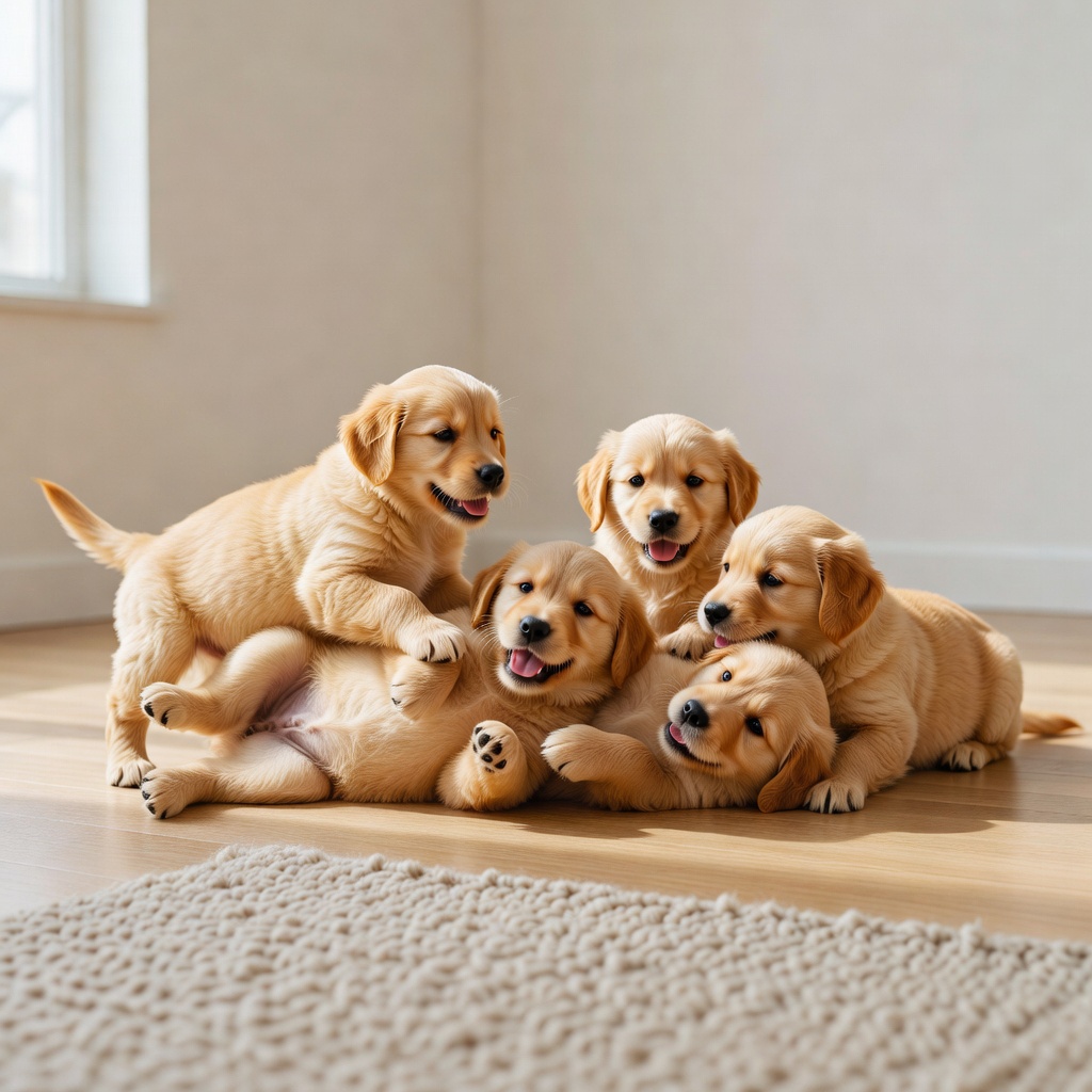 Healthy golden retriever puppies
